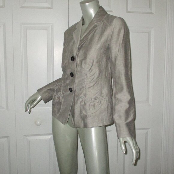 LAFAYETTE 148 Light Gray Linen Blend Blazer Jacket - Picture 3 of 8